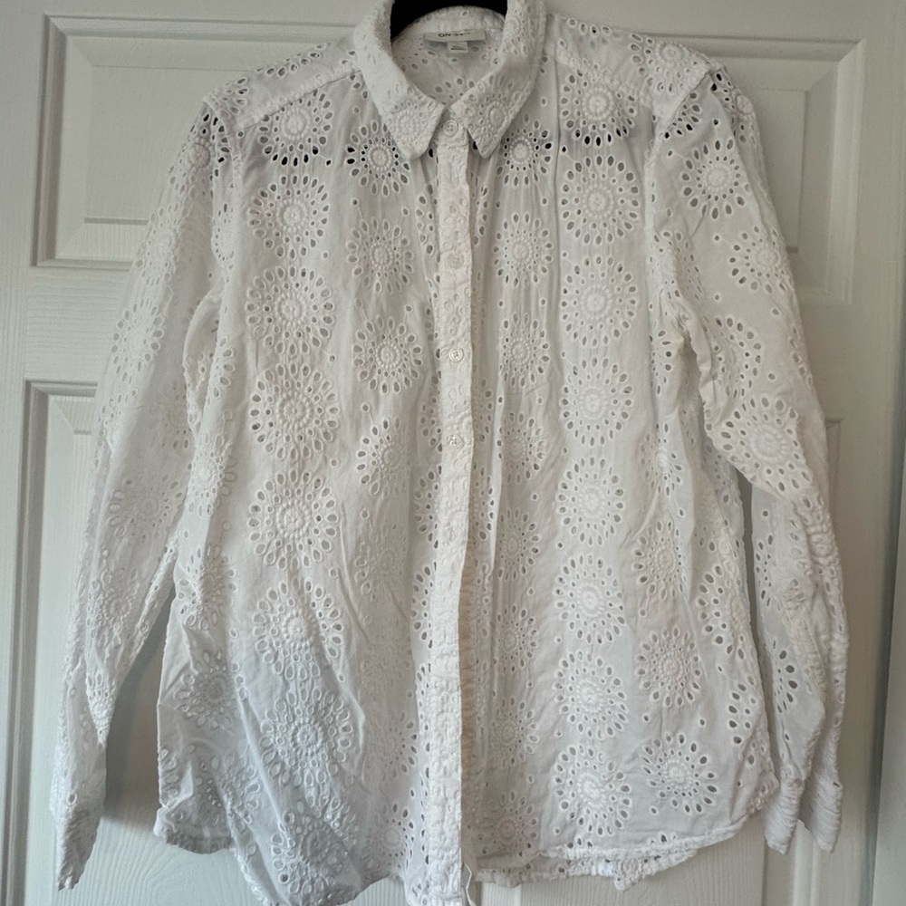 White Eyelet Women's Blouse